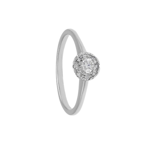 Anello in oro bianco 375/ooo con diamante naturale