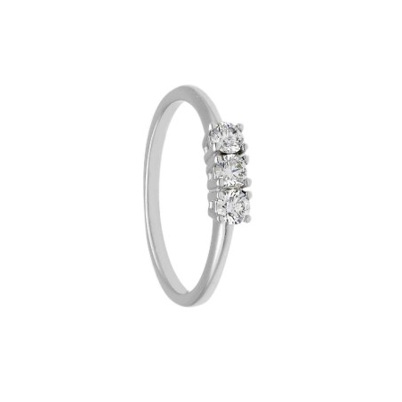 Anello trilogy in oro bianco 375/ooo con diamantenaturale