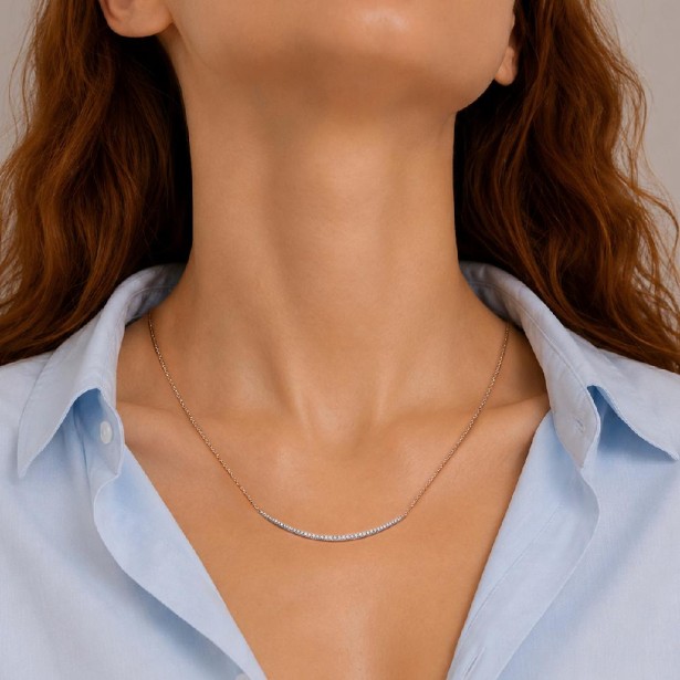 Girocollo in oro bianco 750/ooo con diamante naturale