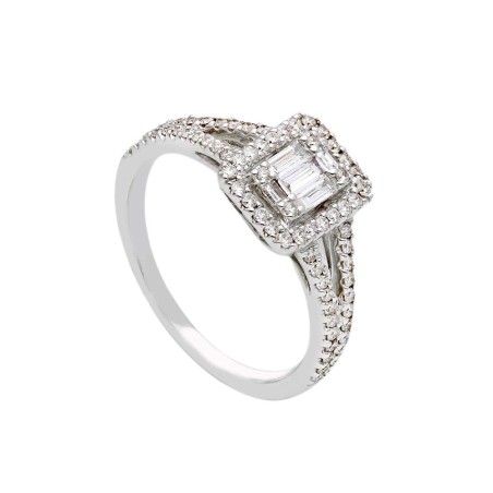 Anello in oro bianco 750/ooo con diamante naturale