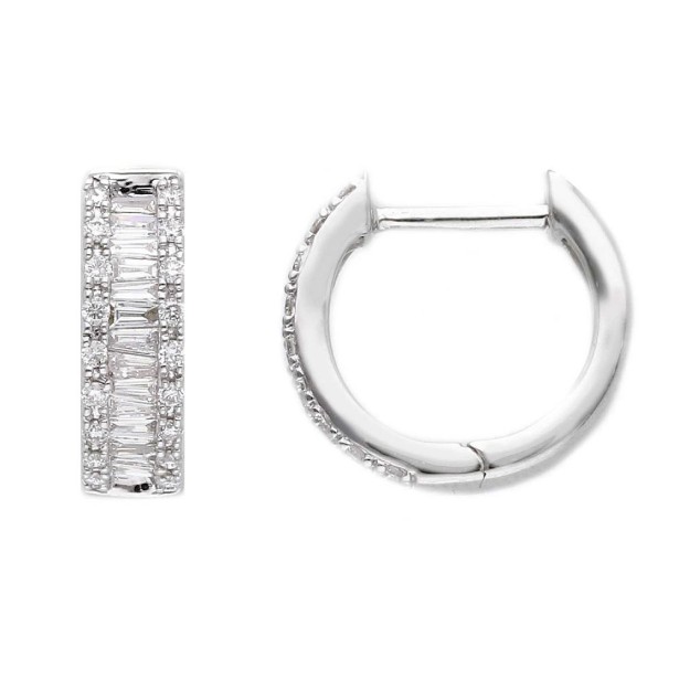 Orecchini cerchio in oro bianco 750/ooo con diamante naturale