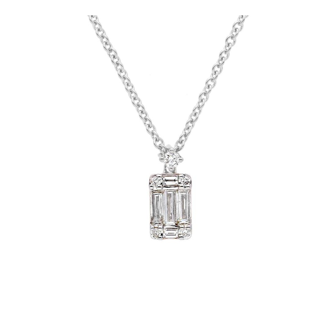 Girocollo in oro bianco 750/ooo con diamante naturale