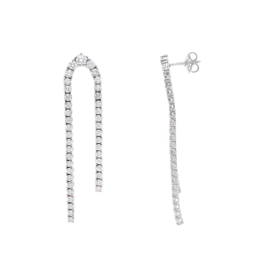 Orecchini pendenti in oro bianco 750/ooo con diamanti naturali