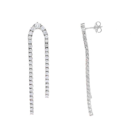 Orecchini pendenti in oro bianco 750/ooo con diamanti naturali