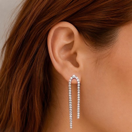 Orecchini pendenti in oro bianco 750/ooo con diamanti naturali
