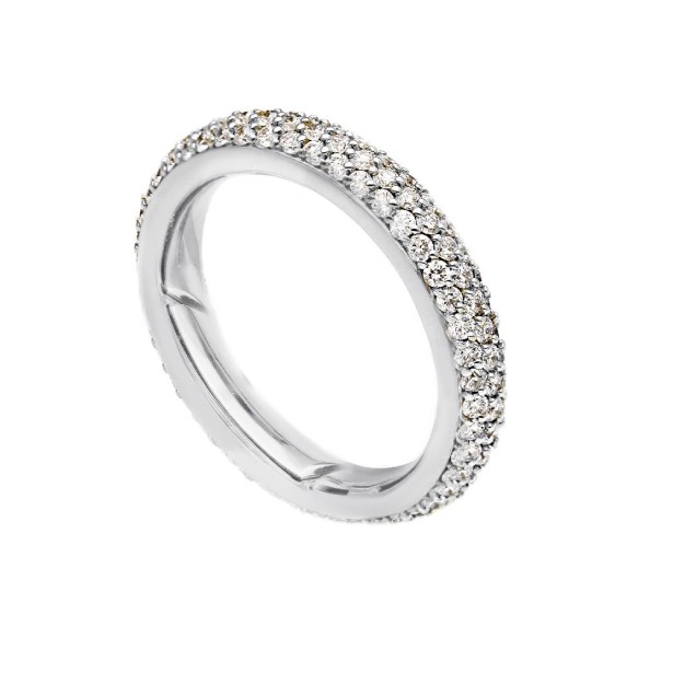 Anello eternity in oro bianco 750/ooo con diamanti naturali
