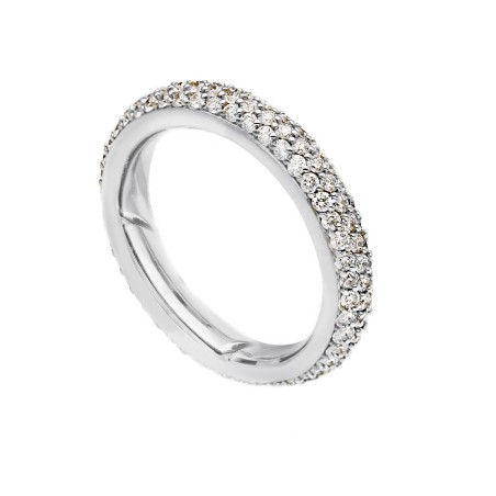 Anello eternity in oro bianco 750/ooo con diamanti naturali