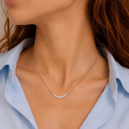 Girocollo in oro bianco 750/ooo con diamanti naturali