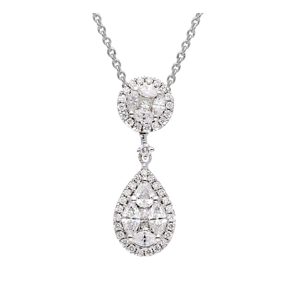 Girocollo in oro bianco 750/ooo con diamante naturale
