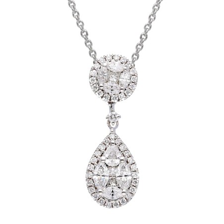 Girocollo in oro bianco 750/ooo con diamante naturale