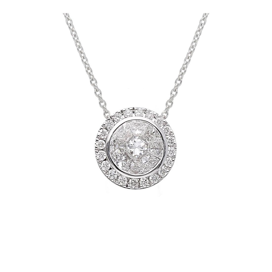 Girocollo in oro bianco 750/ooo con diamante naturale