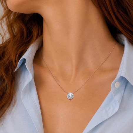 Girocollo in oro bianco 750/ooo con diamante naturale