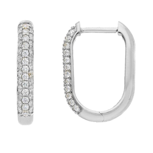 Orecchini cerchio in oro bianco 750/ooo con diamante naturale