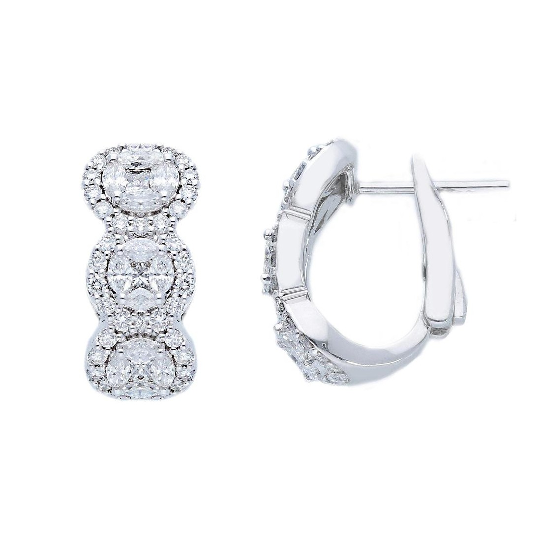 Orecchini in oro bianco 750/ooo con diamante naturale