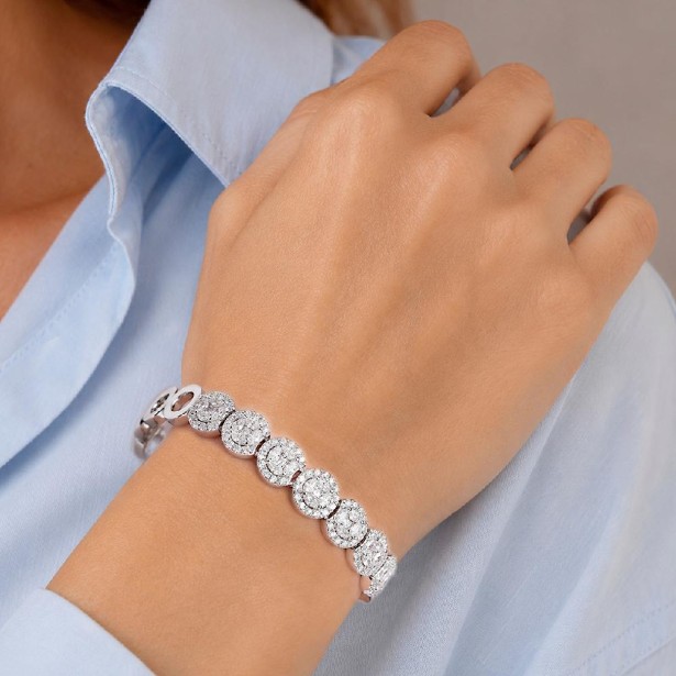 Bracciale in oro bianco 750/ooo con diamante naturale