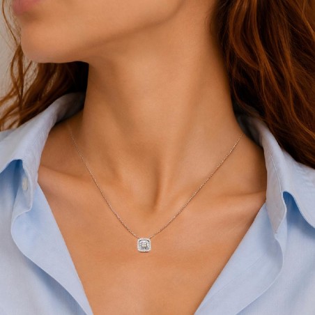 Girocollo in oro bianco 750/ooo con diamante naturale
