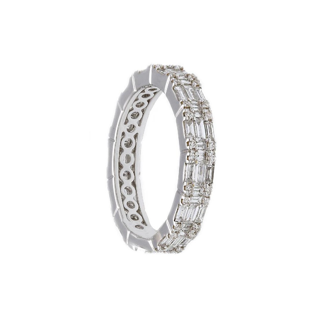 Anello eternity in oro bianco 750/ooo con diamante naturale