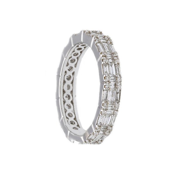 Anello eternity in oro bianco 750/ooo con diamante naturale