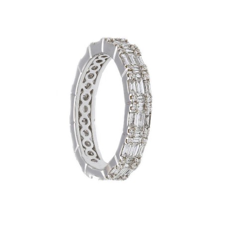 Anello eternity in oro bianco 750/ooo con diamante naturale