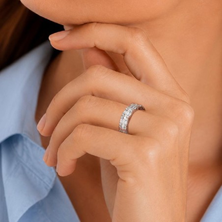 Anello eternity in oro bianco 750/ooo con diamante naturale