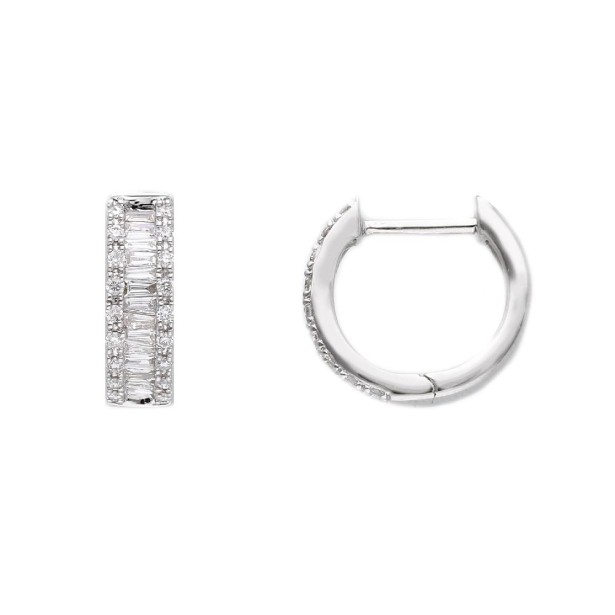 Orecchini cerchio in oro bianco 750/ooo con diamante naturale