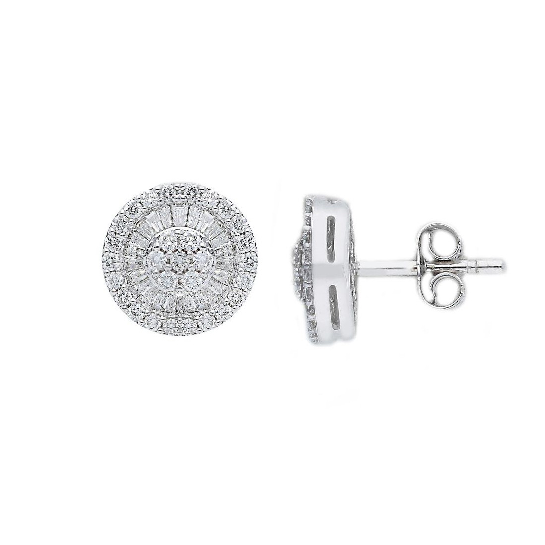 Orecchini lobo in oro bianco 750/ooo con diamante naturale