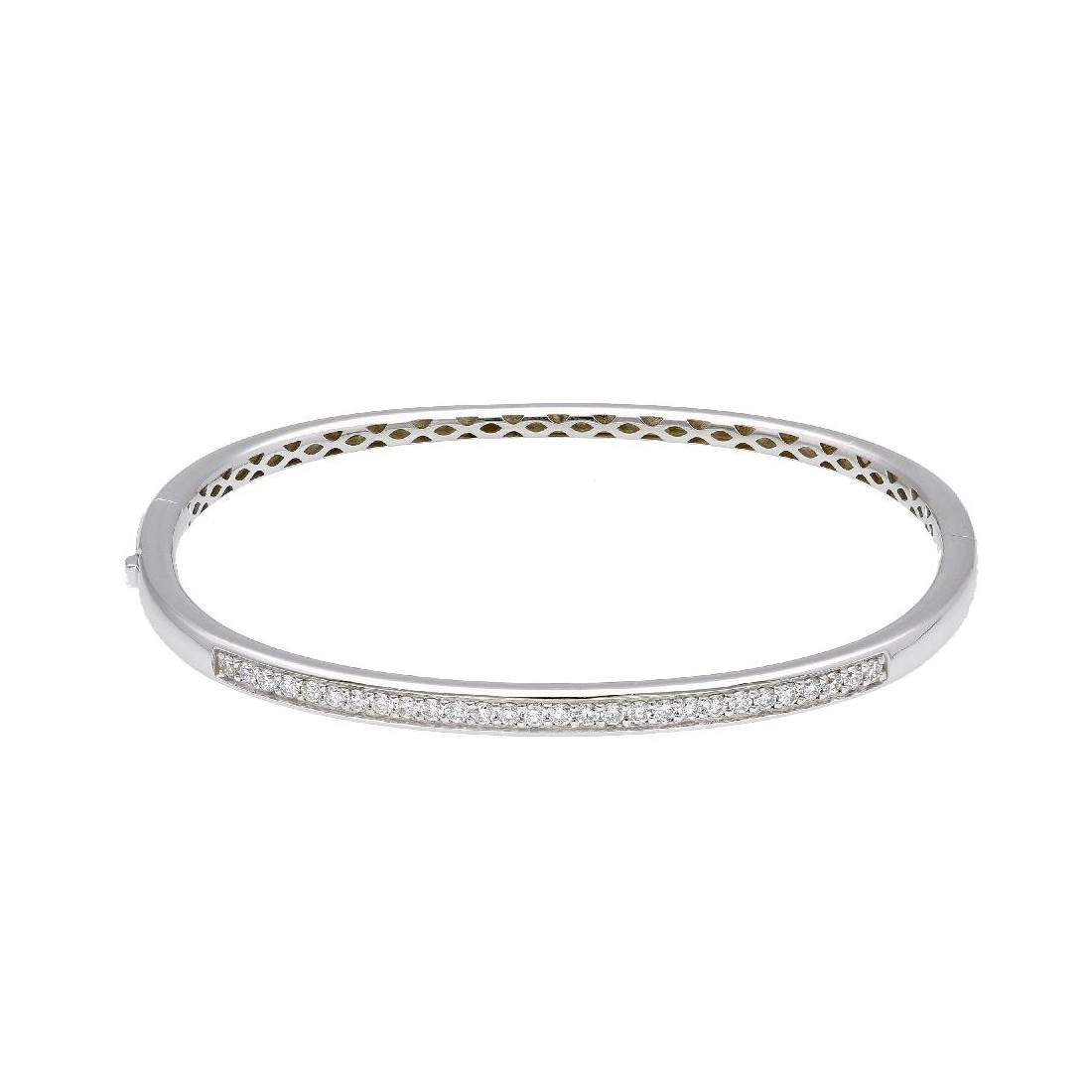Bracciale rigido oro bianco 750/ooo con diamanti naturali