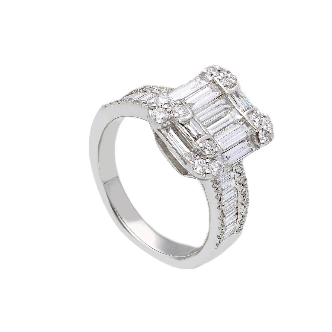 Anello in oro bianco 750/ooo con diamante naturale