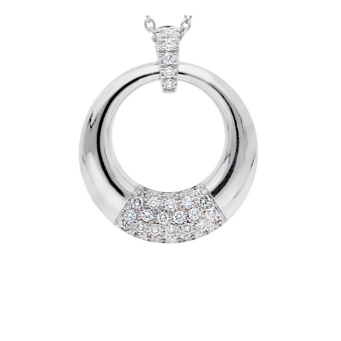 Girocollo in oro bianco 750/ooo con diamante naturale
