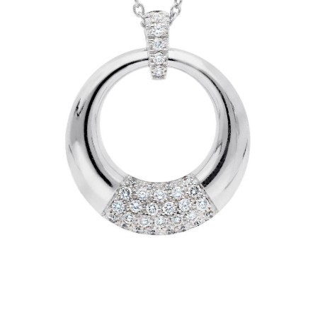 Girocollo in oro bianco 750/ooo con diamante naturale