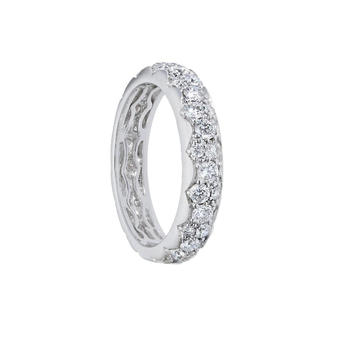 Anello eternity in oro bianco 750/ooo con diamante naturale