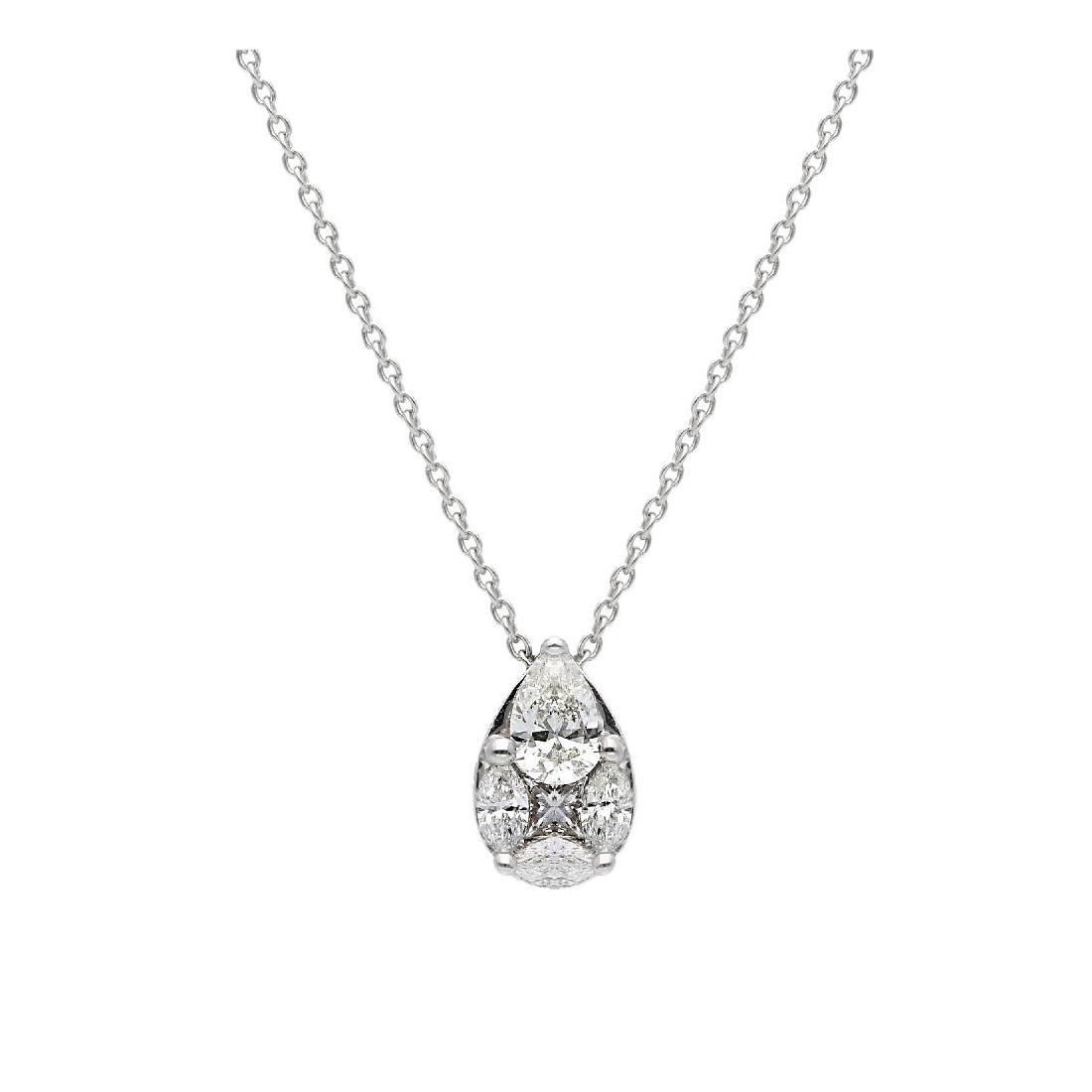 Girocollo in oro bianco 750/ooo con diamante naturale