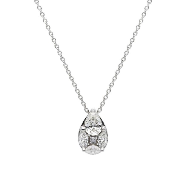 Girocollo in oro bianco 750/ooo con diamante naturale
