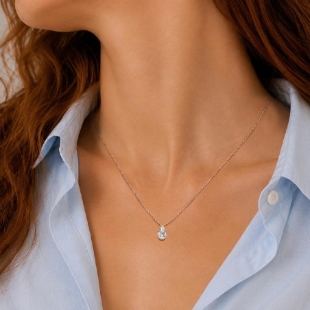 Girocollo in oro bianco 750/ooo con diamante naturale