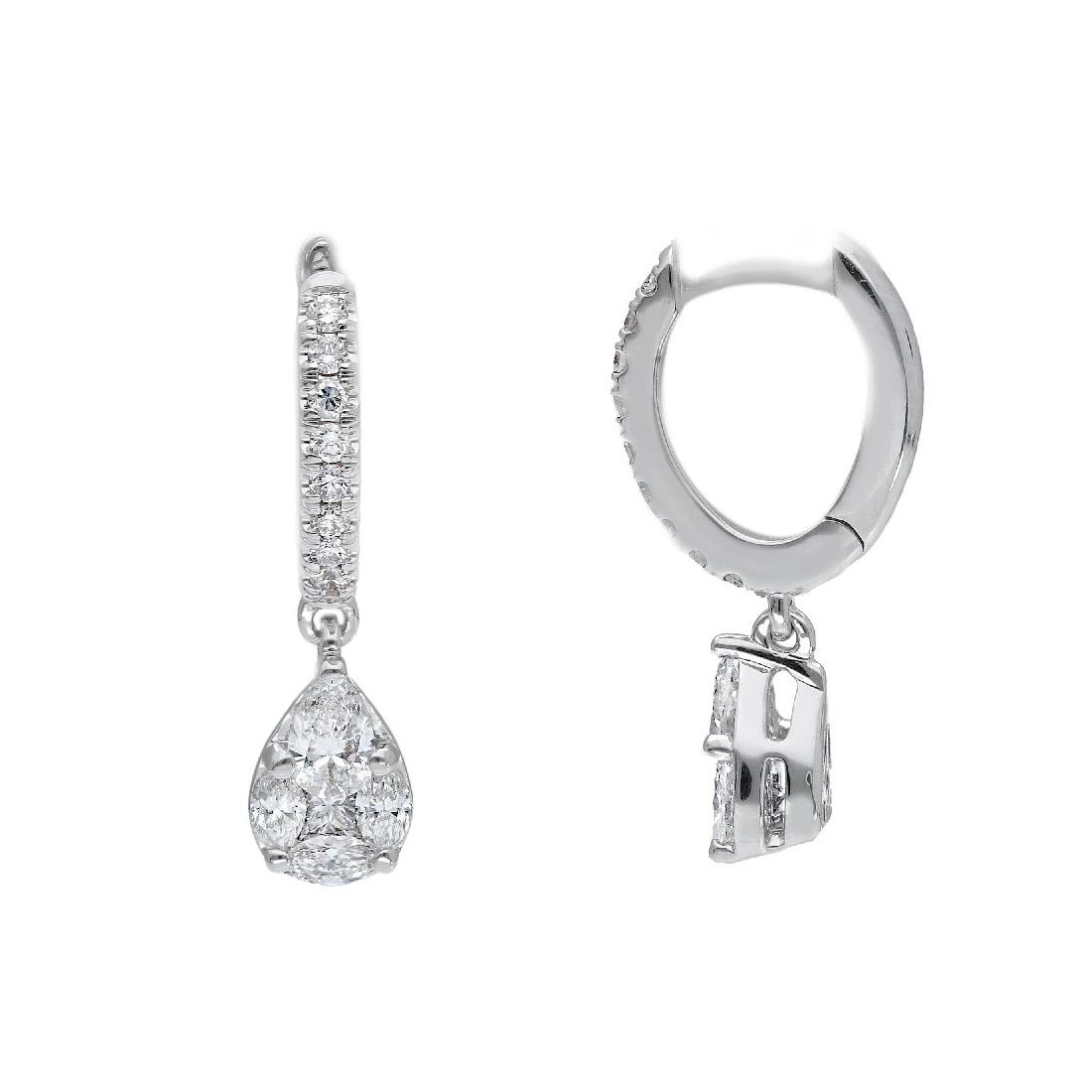 Orecchini in oro bianco 750/ooo con diamante naturale