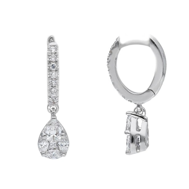 Orecchini in oro bianco 750/ooo con diamante naturale