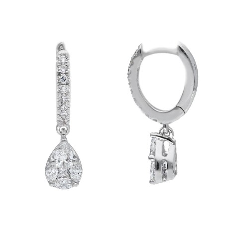 Orecchini in oro bianco 750/ooo con diamante naturale