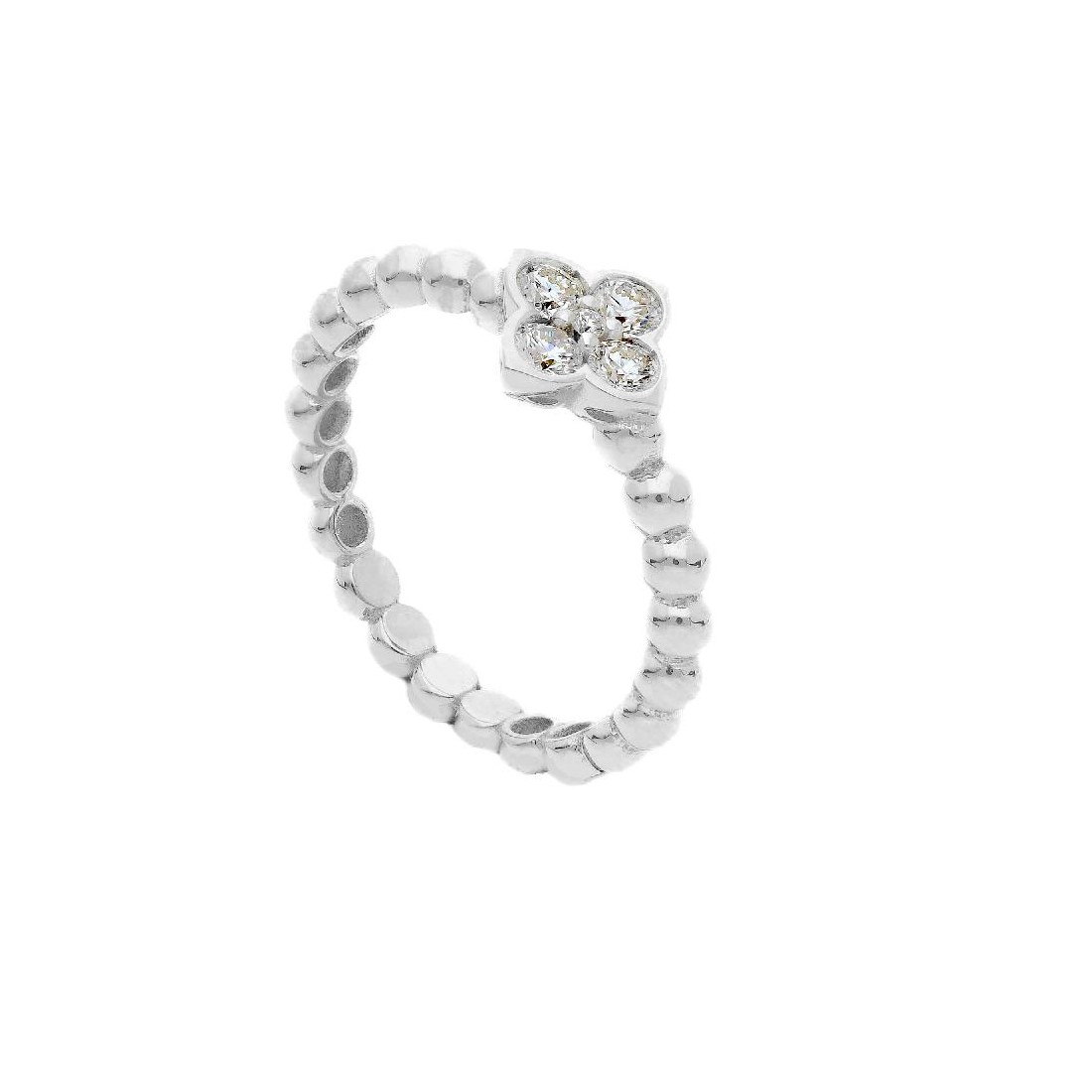 Anello in oro bianco 750/ooo con diamante naturale