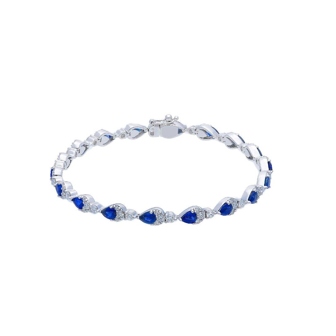Bracciale in oro bianco 750/ooo con diamante naturale e zaffiro