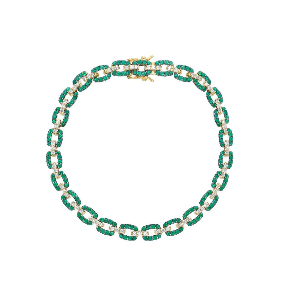 Bracciale in oro rosa 750/ooo con smeraldo e diamante naturale