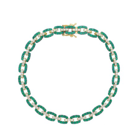 Bracciale in oro rosa 750/ooo con smeraldo e diamante naturale
