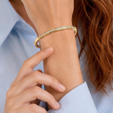 Bracciale rigido in oro giallo 750/ooo con diamante naturale