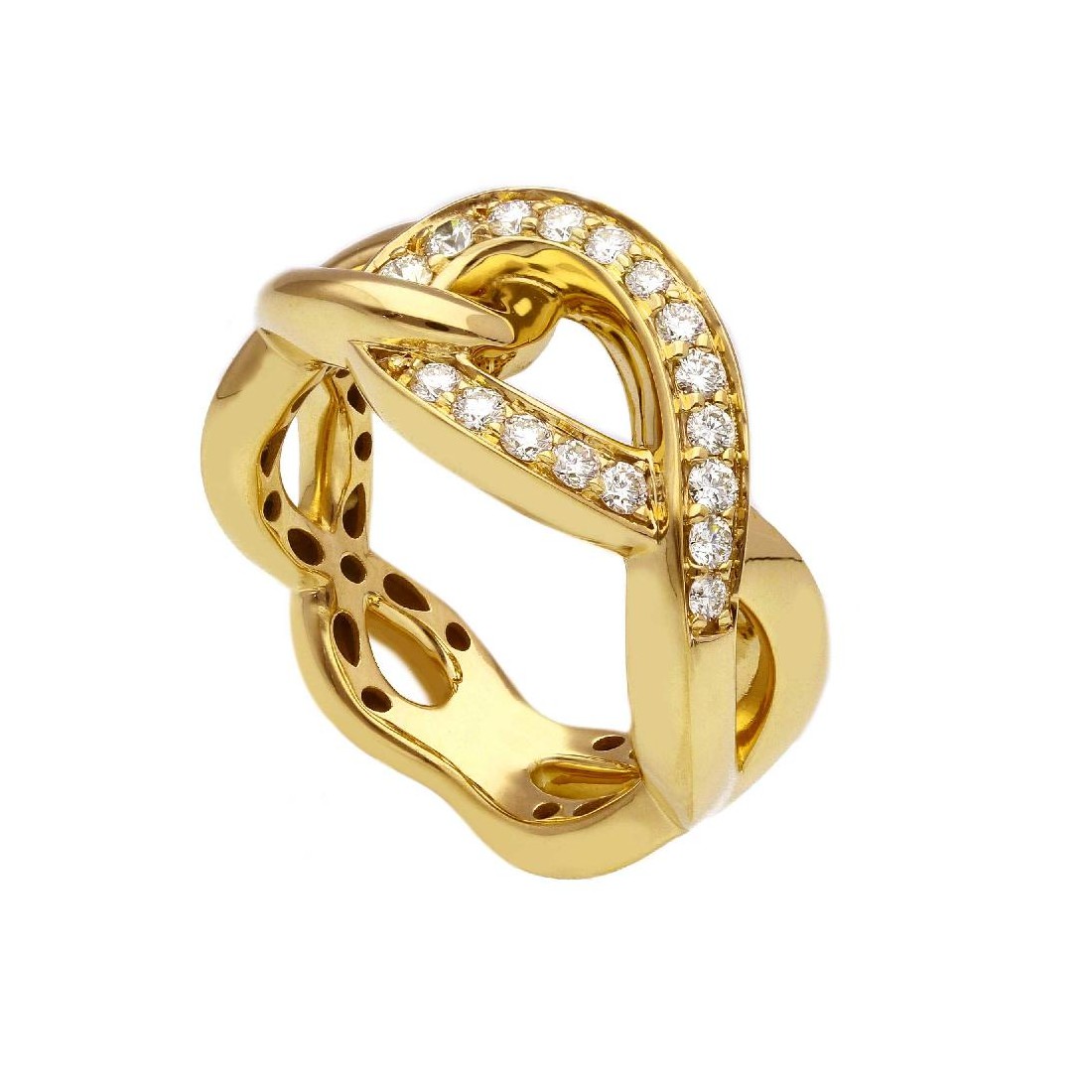 Anello in oro giallo 750/ooo con diamante naturale