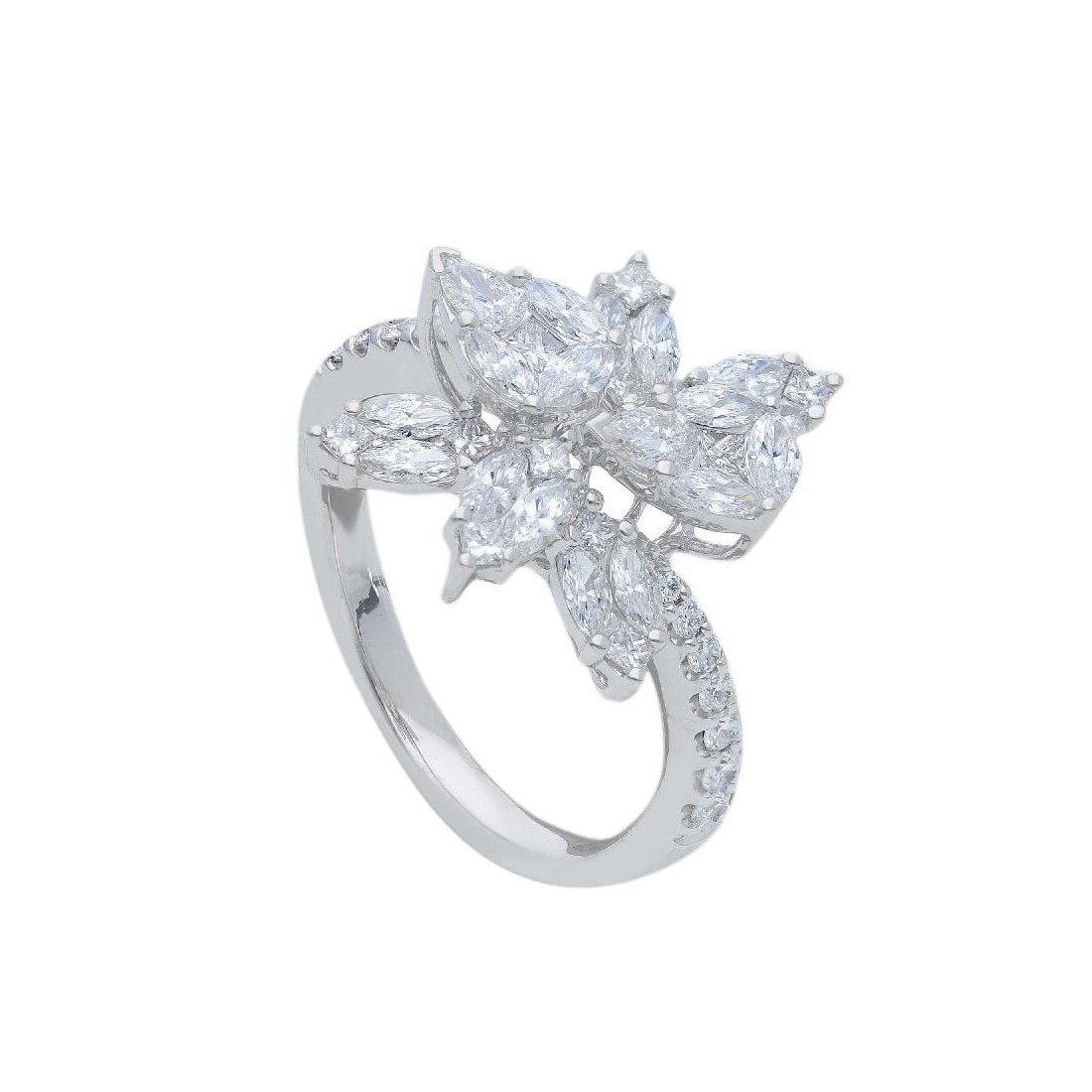 Anello in oro bianco 750/ooo con diamante naturale