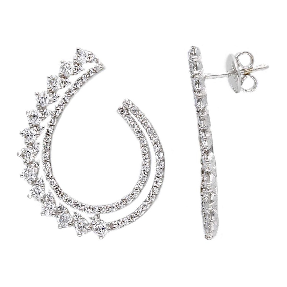 Orecchini in oro bianco 750/ooo con diamante naturale