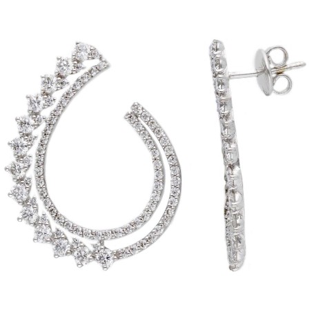 Orecchini in oro bianco 750/ooo con diamante naturale