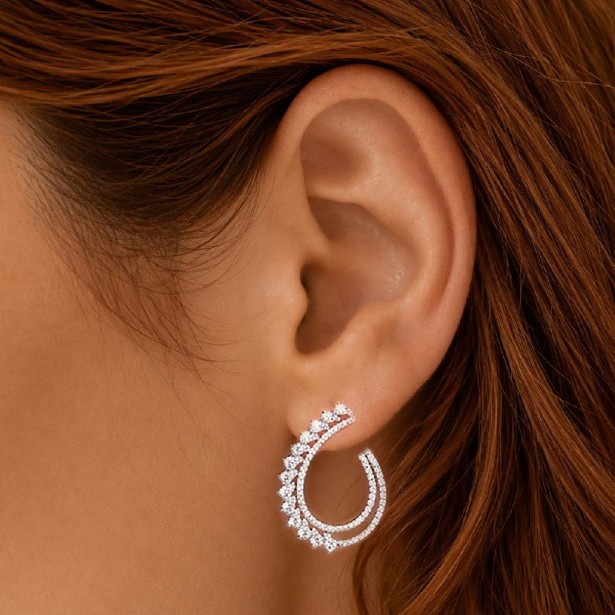 Orecchini in oro bianco 750/ooo con diamante naturale