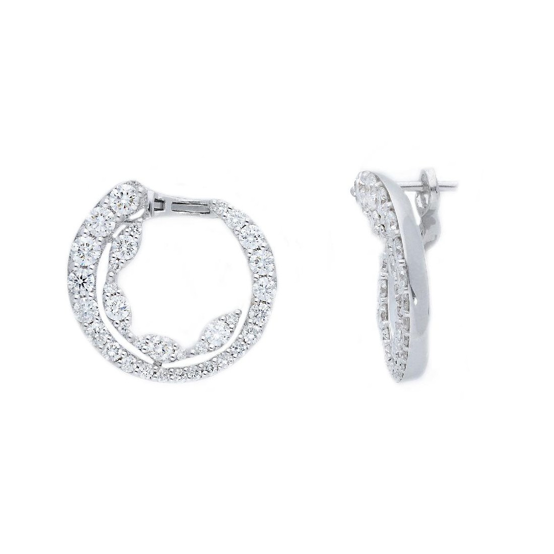Orecchini in oro bianco 750/ooo con diamante naturale