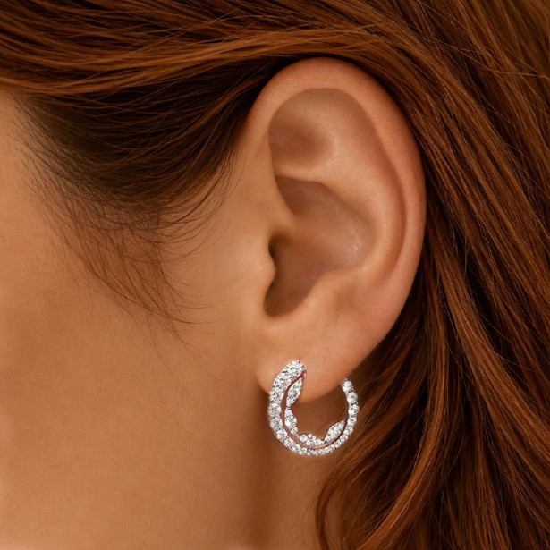 Orecchini in oro bianco 750/ooo con diamante naturale