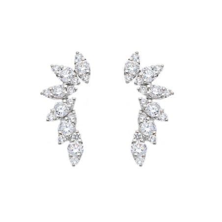 Orecchini lobo in oro bianco 750/ooo con diamante naturale